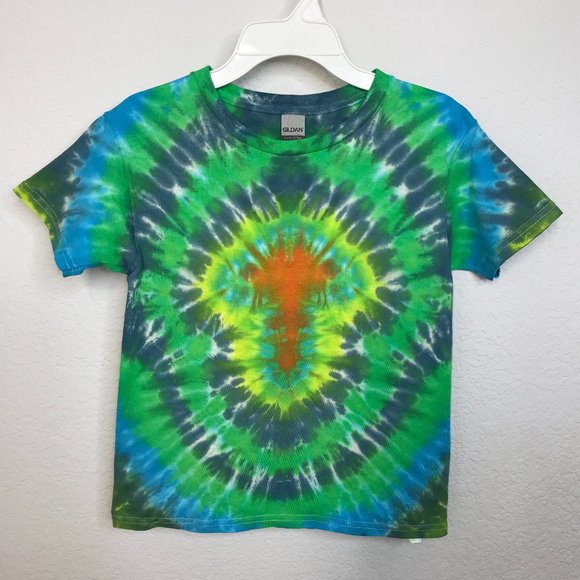 🍭KIDS Tie-Dye T-Shirt | Green/Blue/Orange | XS - Picture 2 of 6